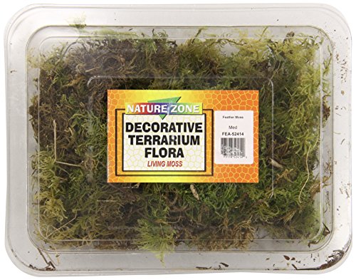 Nature Zone SNZ52414 Terrarium Flora Reptile Bedding/Substrate, Feather Moss, 1/2-Pound