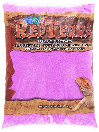 Estes Gravel Products SES61205 5-Pack RepTerra Reptile Calcium Carbonate Sand, 5-Pound, Purple