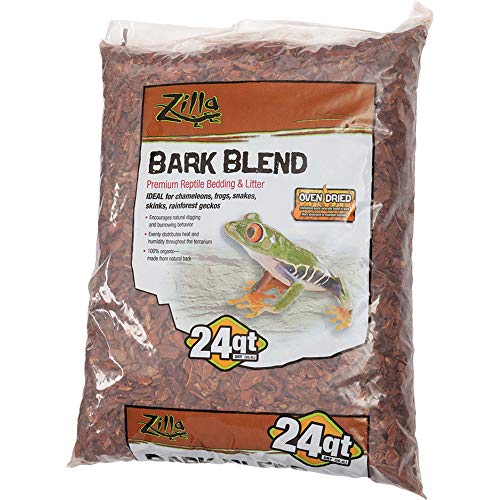 Zilla Reptile Terrarium Bedding Substrate Bark Blend, 24-Quart